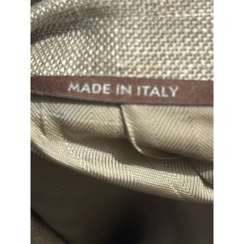 Canali Mens Beige Blazer Mens US 48 Approx Silk Linen Wool Blend Made In Italy